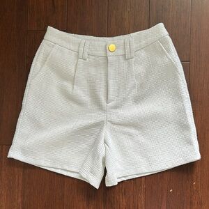 INC Women’s Tweeded High Rise Pleated White Shorts